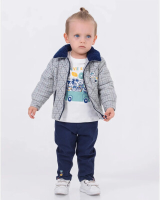 Wholesale Baby Boys 3-Piece Coat, Sweatshirt and Pants Set 6-18M Minibombili 1005-6537 Navy 