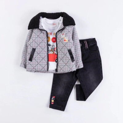 Wholesale Baby Boys 3-Piece Coat, Sweatshirt and Pants Set 6-18M Minibombili 1005-6537 - 2