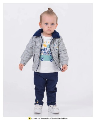 Wholesale Baby Boys 3-Piece Coat, Sweatshirt and Pants Set 6-18M Minibombili 1005-6537 - 5