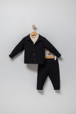 Wholesale Baby Boys 3-Piece Denim Jacket Pants Long Sleeve T-Shirt Set 9-24M Tongs 1028-4885 - 1