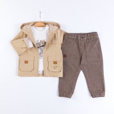Wholesale Baby Boys 3-Piece Jacket, Badi and Pants Set 9-24M Bombili 1004-6706 - 2