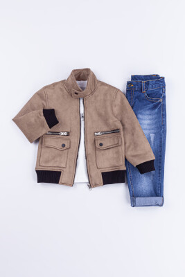 Wholesale Baby Boys 3-Piece Jacket, Body and Denim Pants Set 2-5Y Gold Class 1010-2505 - 3