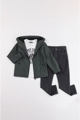 Wholesale Baby Boys 3-Piece Jacket, Body and Denim Pants Set 6-24M Gold Class 1010-1520 - 3