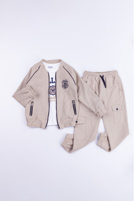 Wholesale Baby Boys 3-Piece Jacket, Body and Pants Set 6-24M Gold Class 1010-1516 - 2