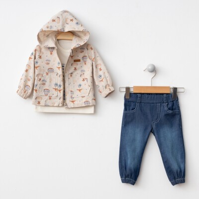 Wholesale Baby Boys 3-Piece Jacket, Bodysuit and Denim Pants Set 6-24M BonBon 2056-5001 - BonBon