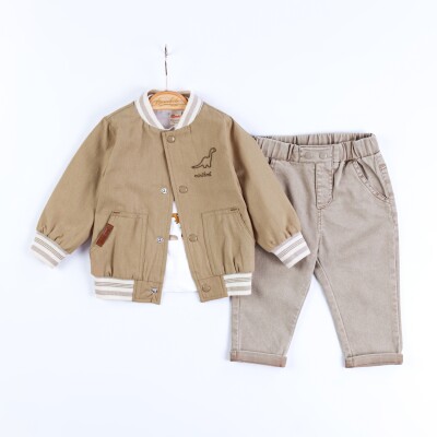Wholesale Baby Boys 3-Piece Jacket, Bodysuit and Pants Set 3-12M Minibombili 1005-6686 - Minibombili
