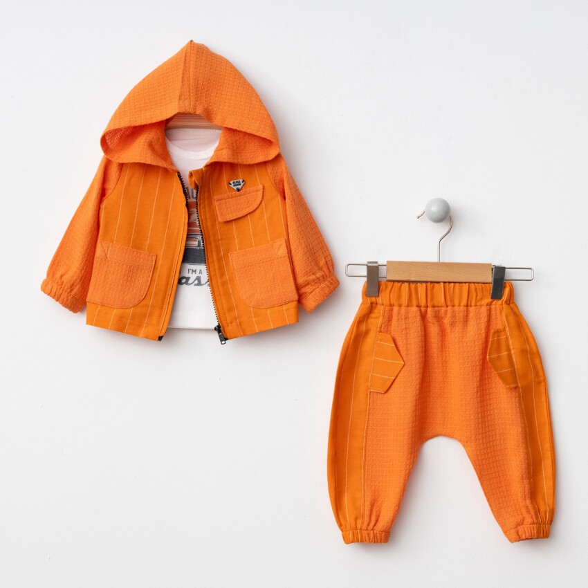 Wholesale Baby Boys 3-Piece Jacket, Bodysuit and Pants Set 6-24M BonBon 2056-7001 - 3