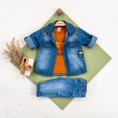 Wholesale Baby Boys 3-Piece Jacket, Pants and T-shirt Set 6-24M Bubbly 2035-454 - 2