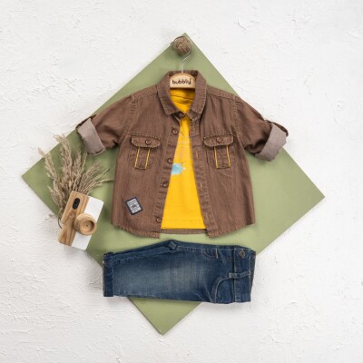 Wholesale Baby Boys 3-Piece Jacket, Pants and T-shirt Set 6-24M Bubbly 2035-459 - 2