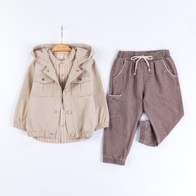 Wholesale Baby Boys 3-Piece Jacket, Shirt and Pants Set 9-24M Bombili 1004-6705 - 2
