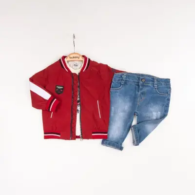 Wholesale Baby Boys 3-Piece Pants, Jacket and T-shirt Set 6-24M Bubbly 2035-1557 - 1