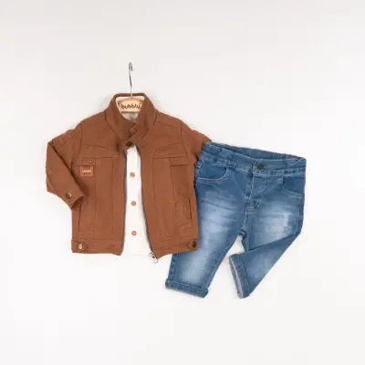 Wholesale Baby Boys 3-Piece Pants, Shirt and Jacket Set 6-24M Bubbly 2035-361 - Bubbly (1)