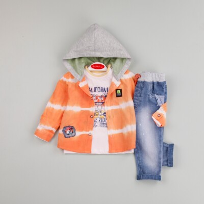 Wholesale Baby Boys 3-Piece Shirt, Body and Denim Pants Set 9-24M Bombili 1004-6264 - 2