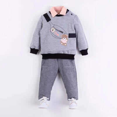 Wholesale Baby Boys 3-Piece Shirt, Sweatshirt and Pants Set 6-18M Bombili 1004-6549 - 2