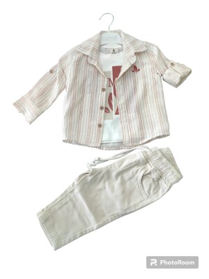 Wholesale Baby Boys 3-Piece Shirt, T-Shirt and Pants Set 9-24M Lemon 1015-10046 - Lemon
