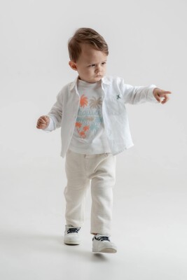 Wholesale Baby Boys 3-Piece Shirt, T-Shirt and Pants Set 9-24M Lemon 1015-9995 - 1