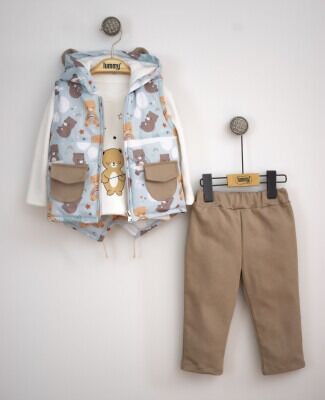 Wholesale Baby Boys 3-Piece Vest Pants and Long Sleeve T-Shirt 6-18M Lummy Baby 2010-9075 - Lummy Baby