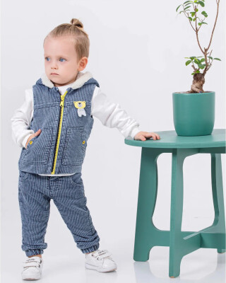 Wholesale Baby Boys 3-Piece Vest, Sweatshirt and Pants Set 6-18M Minibombili 1005-6546 - 1
