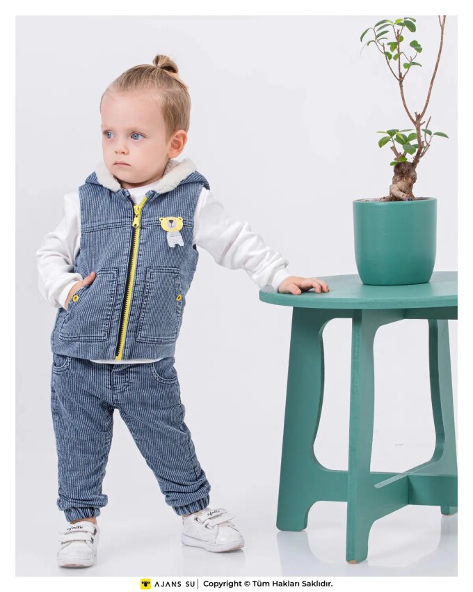 Wholesale Baby Boys 3-Piece Vest, Sweatshirt and Pants Set 6-18M Minibombili 1005-6546 - 5