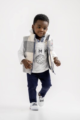 Wholesale Baby Boys 3-Piece Vest Sweatshirt and Pants Set 9-24M Lemon 1015-9949 - Lemon