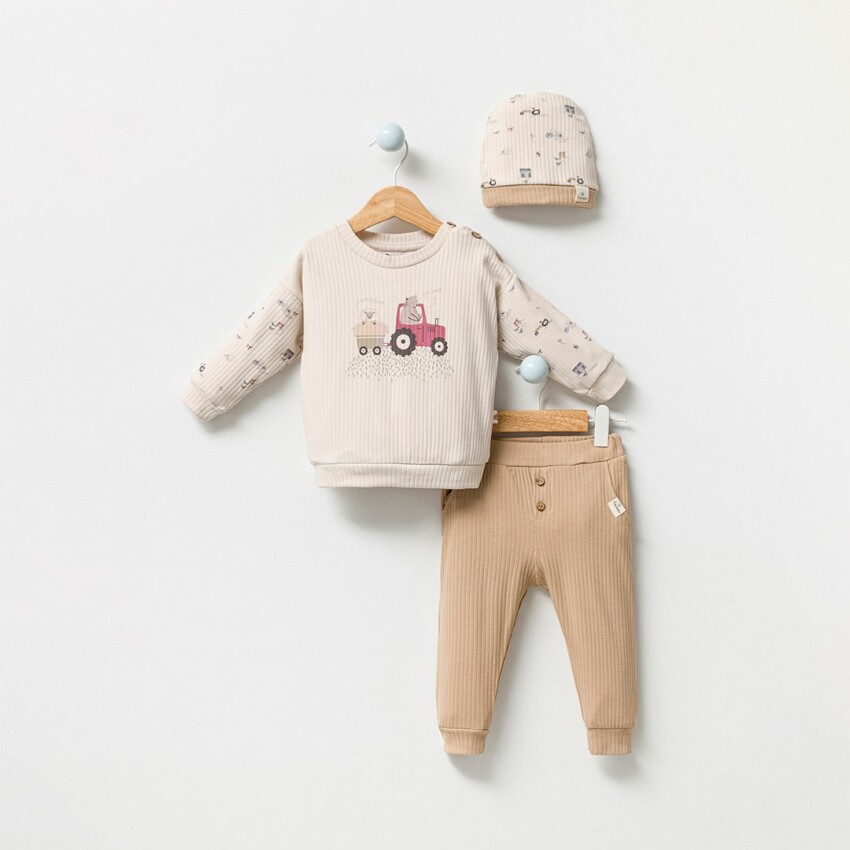 Wholesale Baby Boys 3-Pieces Body, Hat and Pants Set 3-18M Bubbles 2040-3010 - 2