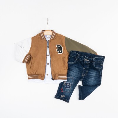 Wholesale Baby Boys 3-Pieces Jacket, Shirt and Pants Set 6-24M Bubbly 2035-1573 - Bubbly