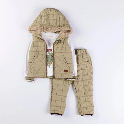 Wholesale Baby Boys 3-Pieces Vest, Badi and Pants Set 9-24IM Bombili 1004-6528 - 3