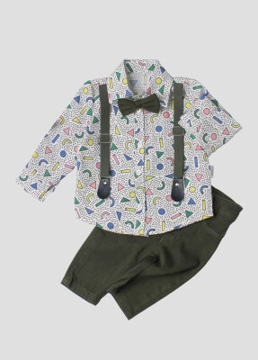 Wholesale Baby Boys 4-Piece Shirt Pants Suspender and Bowtie 6-24M Kidexs 1026-35046 - Kidexs