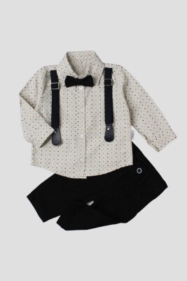 Wholesale Baby Boys 4-Piece Shirt Pants Suspender and Bowtie 6-24M Kidexs 1026-35062 - 1