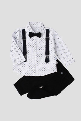 Wholesale Baby Boys 4-Piece Shirt Pants Suspender and Bowtie 6-24M Kidexs 1026-35062 - 2