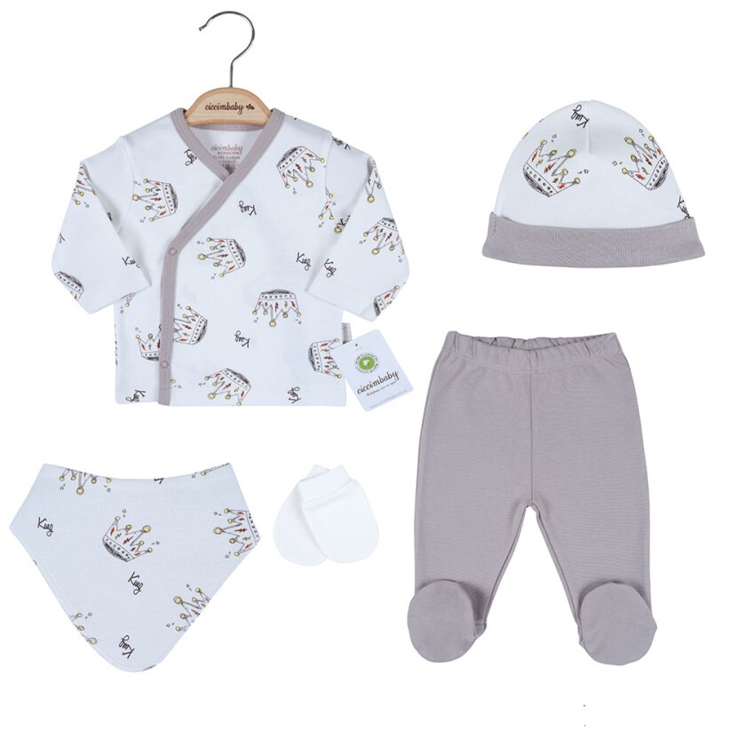 Wholesale Baby Boys 5-Piece Newborn Set 0-3M Ciccimbaby 1043-4852 - 1