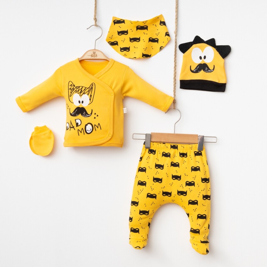 Wholesale Baby Boys 5-Piece Newborn Set 0-3M Minizeyn 2014-5554 - 1