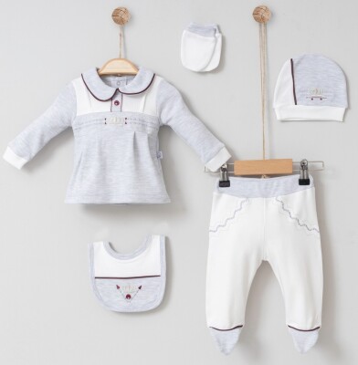Wholesale Baby Boys 5-Piece Newborn Set 0-6M Miniborn 2019-5018 - Miniborn