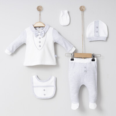 Wholesale Baby Boys 5-Piece Newborn Set 0-6M Miniborn 2019-5019 - Miniborn (1)