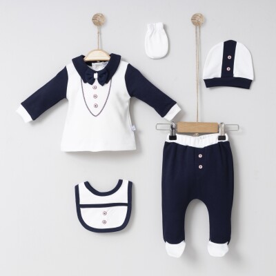 Wholesale Baby Boys 5-Piece Newborn Set 0-6M Miniborn 2019-5019 - Miniborn