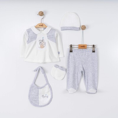 Wholesale Baby Boys 5-Piece Newborn Set 0-6M Miniborn 2019-5046 - Miniborn (1)