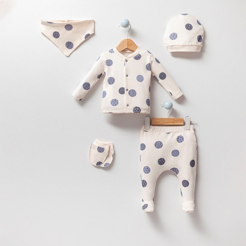 Wholesale Baby Boys 5-Pieces Newborn Set 0-3M Bubbles 2040-5000 - 1