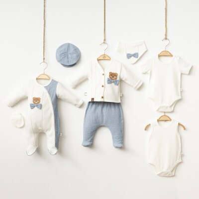 Wholesale Baby Boys 8-Pieces Newborn Set 0-3M Minizeyn 2014-2004 Синий