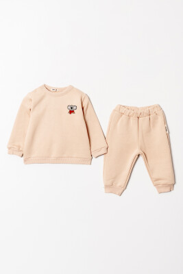 Wholesale Baby Boys Basic Tracksuit Set 6-18M Tuffy 1099-0812 Beige