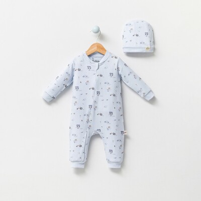 Wholesale Baby Boys Jumpsuit 0-9M Bubbles 2040-3009 Blue