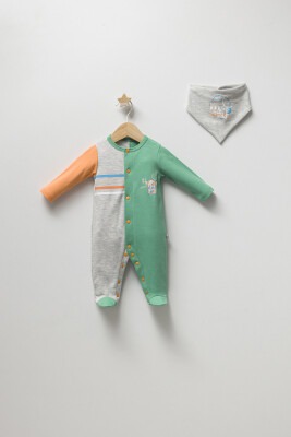Wholesale Baby Boys Jumpsuit and Scarf 0-3M Tongs 1028-4850 - 2