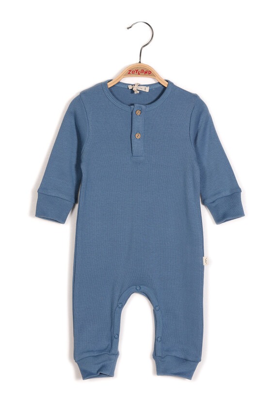 Wholesale Baby Boys Jumpsuit with Button Gots Certificate 100% Organic Cotton 0-24M Zeyland 1070-232 - 5