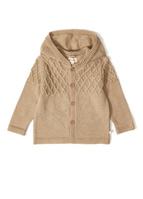 Wholesale Baby Boys Knitwear Cardigan 3-12M Uludağ Triko 1061-21050 Молочно-кофейный