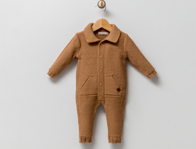 Wholesale Baby Boys Knitwear Rompers 0-6M Milarda 2001-2063 Beige