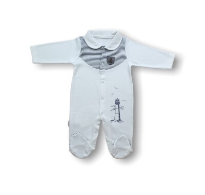 Wholesale Baby Boys Long Sleeve Romper 0-9M Tomuycuk 1074-25232 - 1