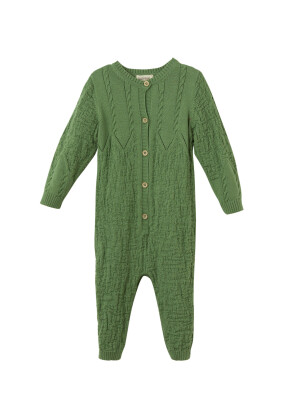 Wholesale Baby Boys Organic Cotton Jumpsuite 3-18M Uludağ Triko 1061-21130 Green
