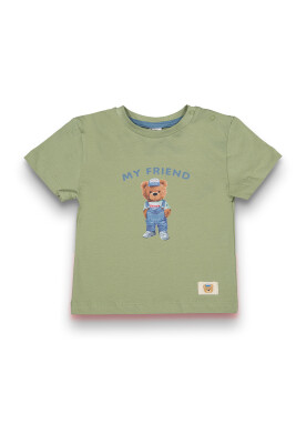 Wholesale Baby Boys Printed T-Shirt 6-18M Tuffy 1099-1701 Khaki