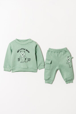 Wholesale Baby Boys Printed Tracksuit Set 6-18M Tuffy 1099-0810 Light green2