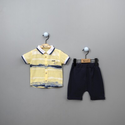 Wholesale Baby Boys Shirt Set with Shorts 6-18M Kumru Bebe 1075-3845 - 1