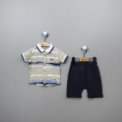 Wholesale Baby Boys Shirt Set with Shorts 6-18M Kumru Bebe 1075-3845 - 2